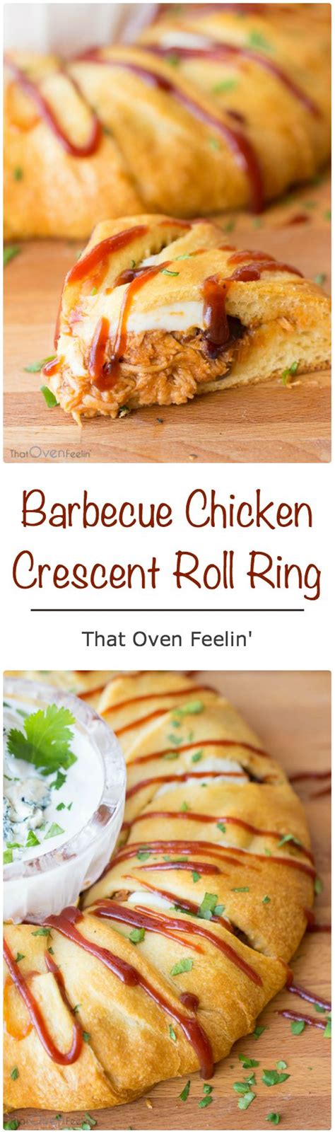 How to make a buffalo chicken crescent ring set your oven to 375 degrees, the use parchment paper to line a baking sheet. Barbecue Chicken Crescent Roll Ring | Recipe | Appetizer ...