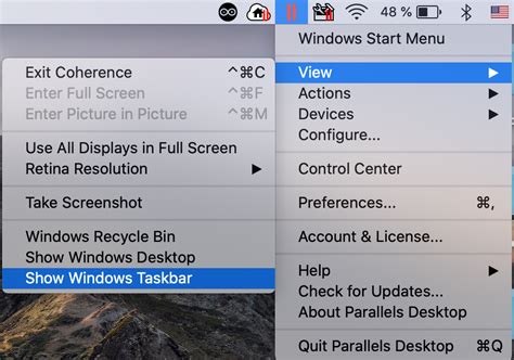 Kb Parallels How To Hide Or Show Windows Task Bar In Coherence Mode