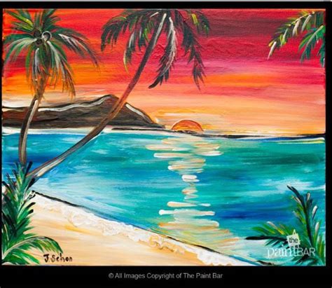 Hawaiian Sunset Sunset Painting Painting Art Painting