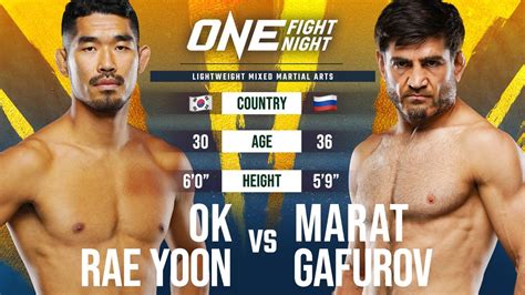 Ok Rae Yoon Vs Marat Gafurov ONE Championship Full Fight YouTube