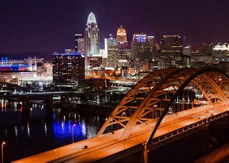 Cincinnati Skyline At Night Photograph By Keith Hyatt