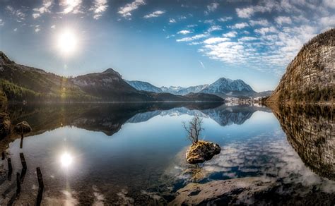 Fonds Decran Ciel Lac Montagnes Autriche Photographie De Paysage