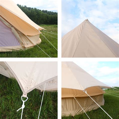 4 Season Bell Tent 3m 4m 5m 6m Waterproof Cotton Canvas Glamping Yurt