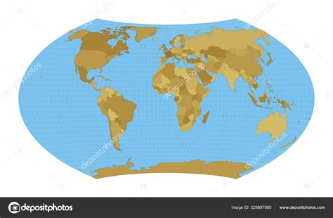 Mapa Del Mundo Wagner Proyección Mapa Del Mundo Con Meridianos Sobre
