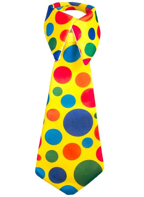 Yellow Polka Dot Clown Tie Costume Accessory Clown Tie With Collar