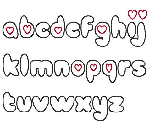 Love Hearts Font Valentine Machine Embroidery Applique Font Designs