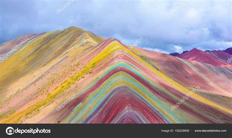 Vinicunca Or Rainbow Mountainpitumarca Peru — Stock Photo