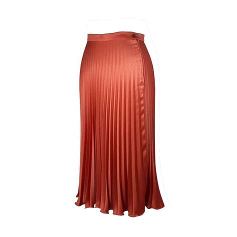 Pleated Skirt Half Circle In Orange Satin Sunburst Sunray Pleats Tea Length Available In