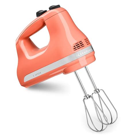 Kitchenaid Ultra Power 5 Speed Pink Hand Mixer With 2 Stainless Steel
