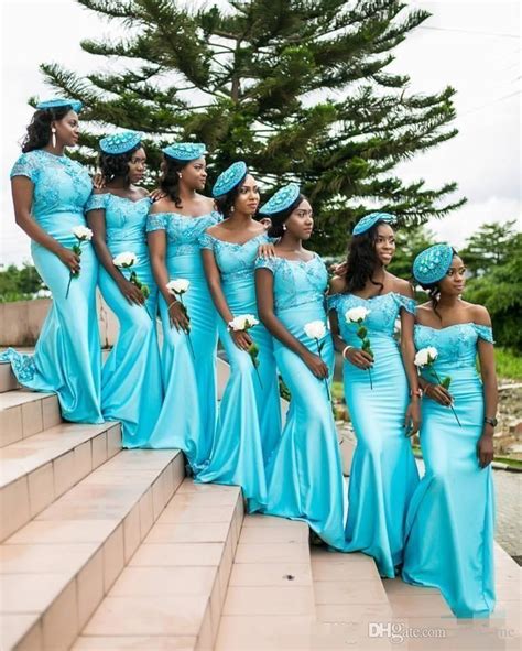 South African Mermaid Bridesmaid Dresses Off The Shoulder Maid Of Honor Bridesmaid Dress Satin