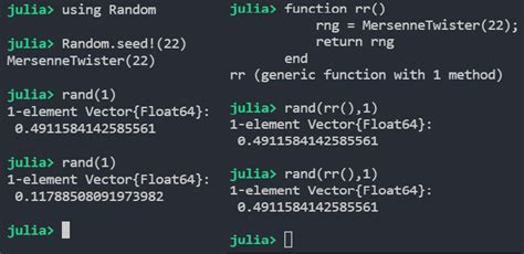 Set The Random Seed In Julia Generator Of Random Numbers Stack Overflow