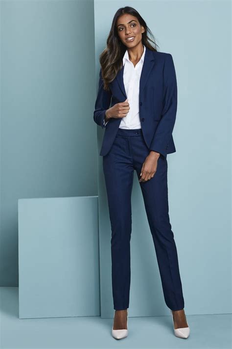 Contemporary Women S Two Button Jacket Straight Leg Trouser Suit
