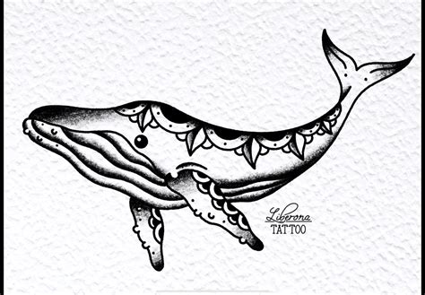 American Traditional Whale Tattoo Design Traditional Tattoo Drawings