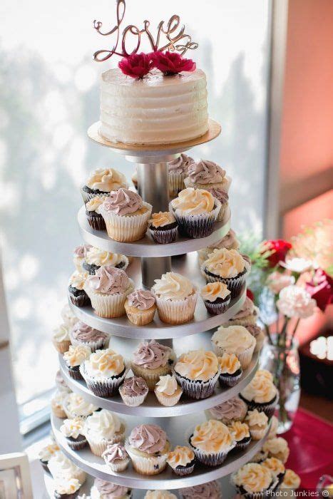 Mini Wedding Cake Cupcake Tower Display Wedding Cupcakes Photo