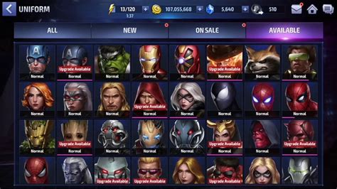 Marvel Future Fight Uniform Guide Best Uniforms Youtube