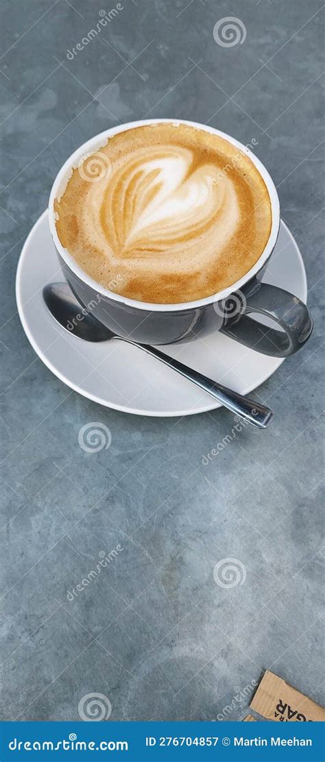 Single Cup Of Coffee With Froth Art Stock Image Image Of Drink Food