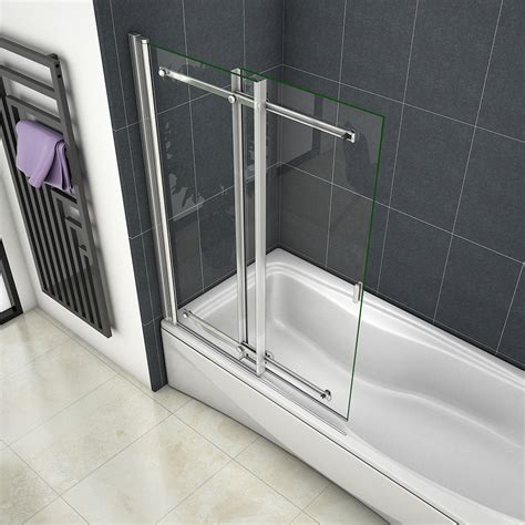 Chrome Bathroom Sliding Design Over Bath Shower Screen 6mm Safety Glass