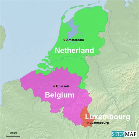 stepmap belgium luxembourg netherland landkarte für germany