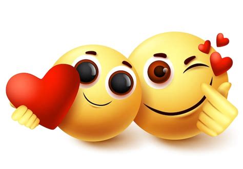 Emoji Amor Pareja Diseño De Vectores De Personajes Emojis Y Emoticonos