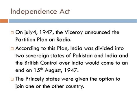 Independence Act Of Ppt Download