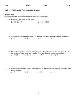 Fillable Online ExamView Math 10 Ch1 Practice Testtst Fax Email