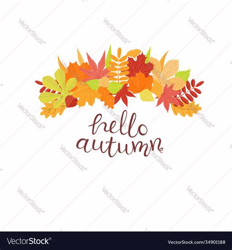 Autumn Design With Leaves Lettering Royalty Free Vector
