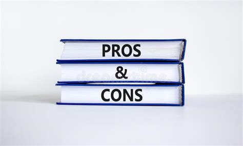 Pros And Cons Symbol Books With Words `pros And Cons` Beautiful White