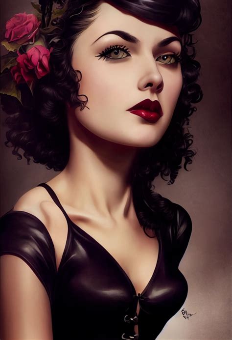 goth pin up girl hot full body high detail midjourney openart