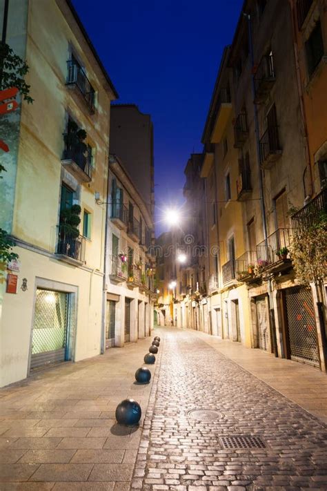 Night View Of Old Narrow Street Of European City Stock Image Image Of