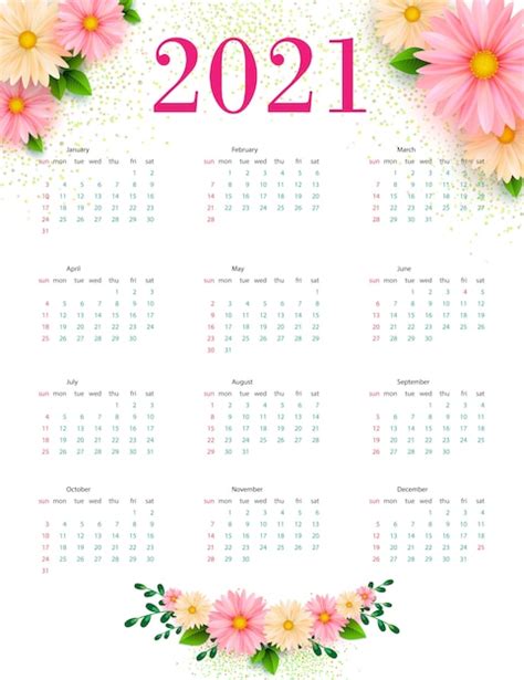 Calendarios 2021 Para Editar En Ilustrator Plantillas Gratis Aria Art