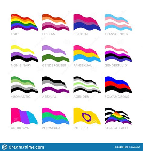 lgbtq pride vector flags set lgbt symbols stock vector illustration of love nonbinary