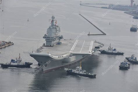 China First Domestically Built Aircraft Carrier Type 001a Being Towed