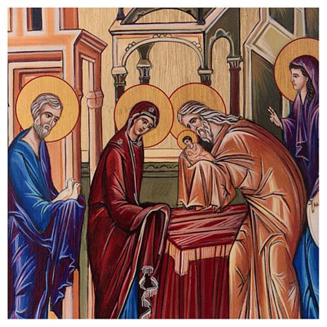 Byzantine Icon Presentation Of Christ At The Temple Hand Painted On