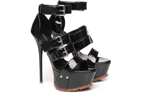 Giaro High Heels Sienna Black Black Shiny Ladies Shoes Plus Size Black