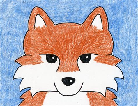 Easy How To Draw A Fox Face Tutorial And Fox Face Coloring Page Fox