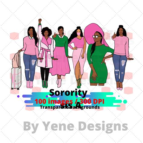 Sorority Clipart Sisterhood Bundle African American Afro Etsy