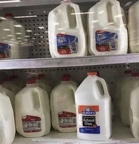 This Gallon Of Glue In The Milk Aisle Rheytheresatan