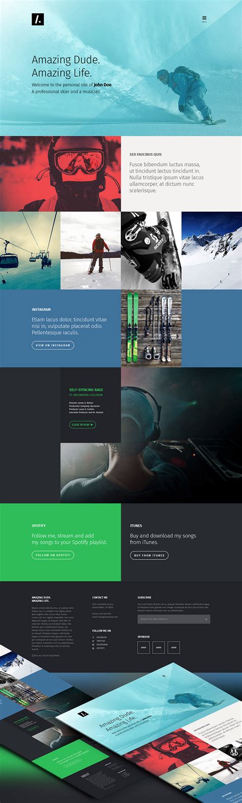 One Page Personal Portfolio Website Template Free Psd Download Psd