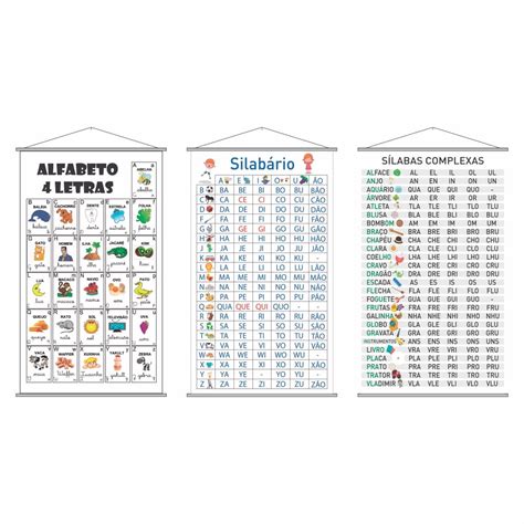 Kit De Banners Alfabeto 4 Letras Silabário Simples Complexo Loja