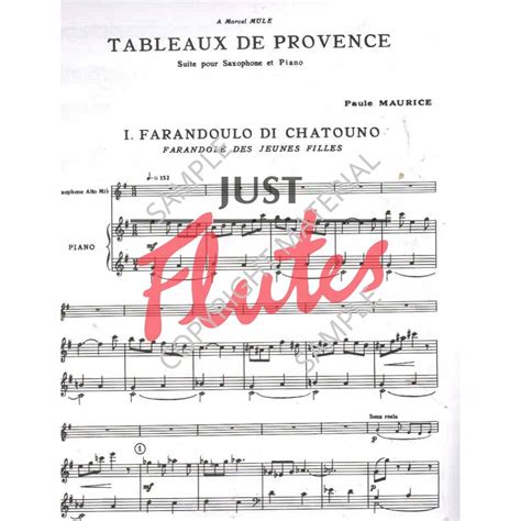Tableaux De Provence Alto Sax Pdf  Free Saxophone Sheet Music Download