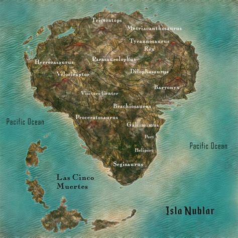 Isla Nublar Map Jurassic Park Lake Okeechobee Fishing Map