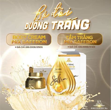Tắm Trắng Collagen X3 Luxury Mix Saffron Mỹ Phẩm Đông Anh