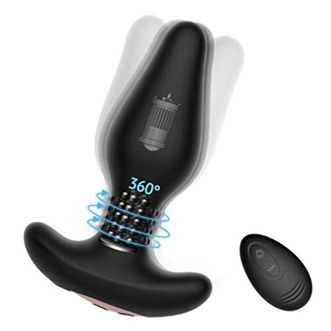 Male Anal Vibrator Butt Plug With X Rotation Vibration For