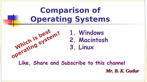 Comparison Of Computer Operating Systems Youtube