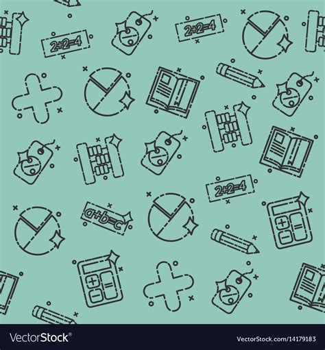Algebra Concept Icons Pattern Royalty Free Vector Image