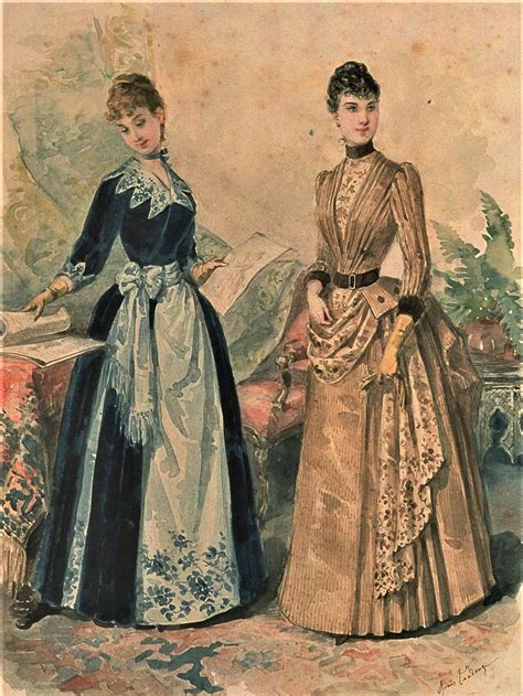 Vintage Fashion Plate La Mode Illustree 1888