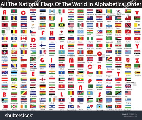 World Flags In Alphabetical Order Royalty Free Stock Vector