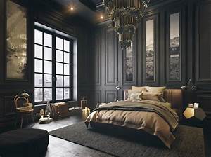 Classical Dark Bedroom Style Interior Design Ideas