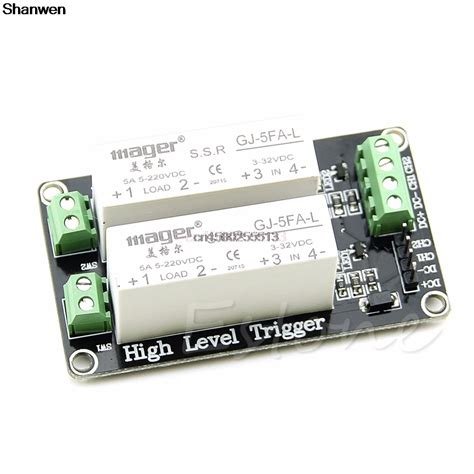 2 Channel Ssr Solid State Relay High Low Trigger 5a 5v12v For Arduino