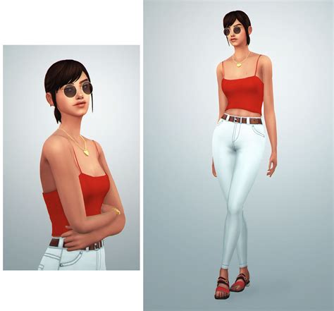 Staywithsims Fashion Jean Top Jean Sandals
